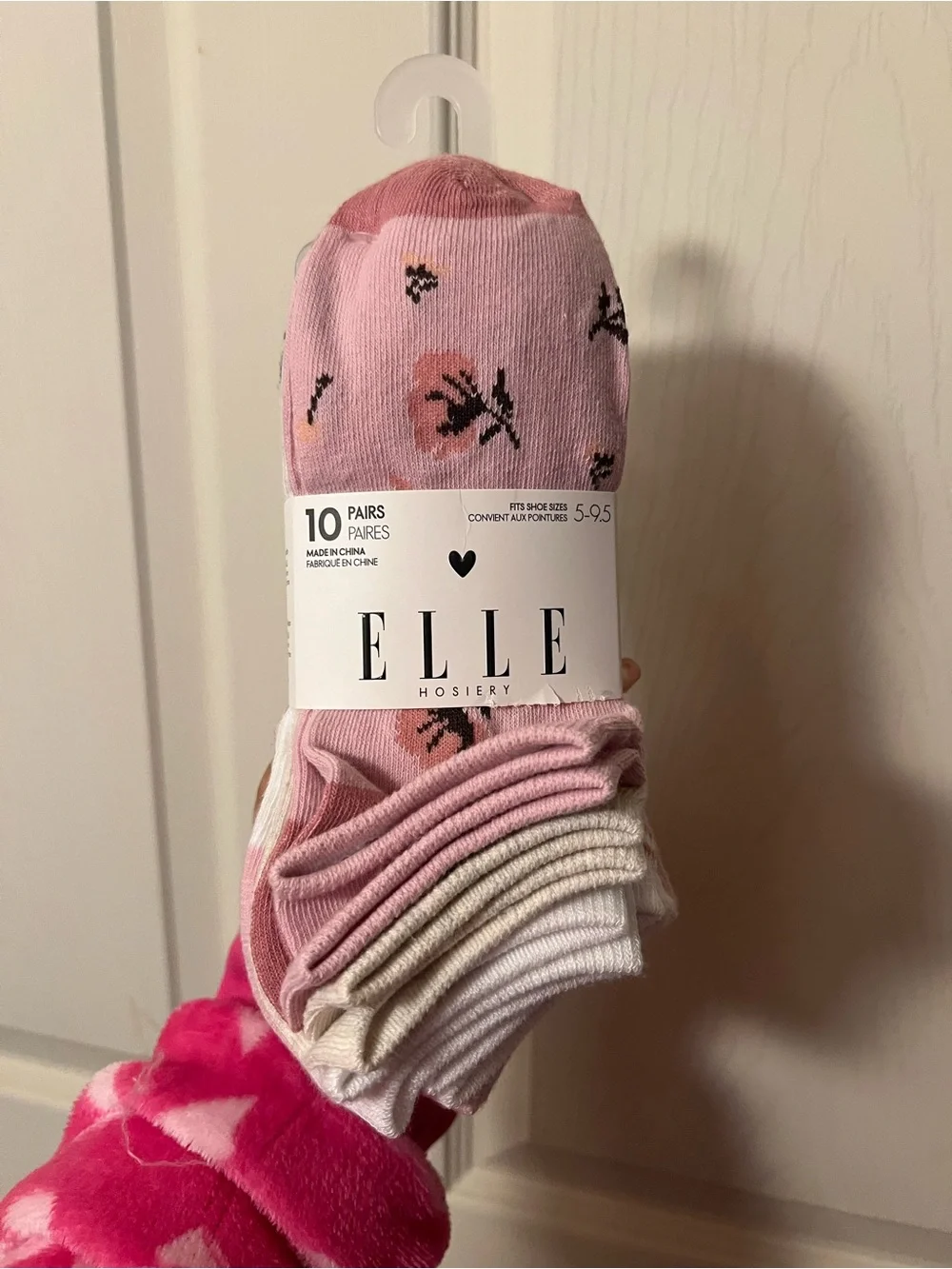 ELLE Hosiery pink and grey socks bundle 10 pairs